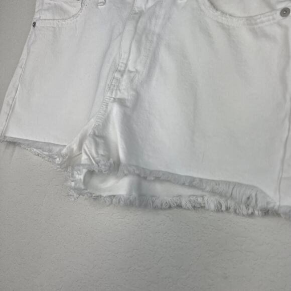 Madewell Denim Shorts Size 29 Relaxed Fit White Wash Jean Cutoff in Tile White - Picture 4 of 8